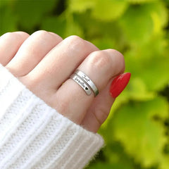 Just Breathe Spiral Heart Ring – Adjustable Stainless Steel