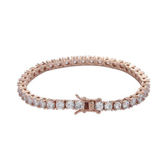 Tennis Chain Bracelet – Copper Zircon Single Row Hip Hop Bracelet in Gold, Silver & Rose Gold