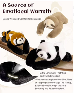 Weighted Stuffed Animal Plush Doll – Panda, Koala, Sloth, Dinosaur, Bear & Little Panda with Long Hugging Arms