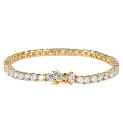 Tennis Chain Bracelet – Copper Zircon Single Row Hip Hop Bracelet in Gold, Silver & Rose Gold